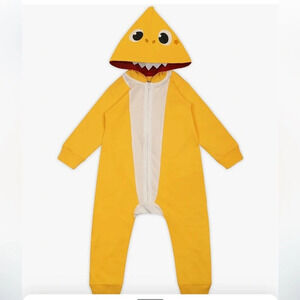 Nickelodeon Baby Shark Boys Long Sleeve Zip-Up Hooded Romper